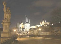 Чехия. Ночная Прага. Карлов мост